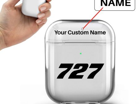 727 Flat Text Designed Transparent Earphone AirPods Cases Online Hot Sale