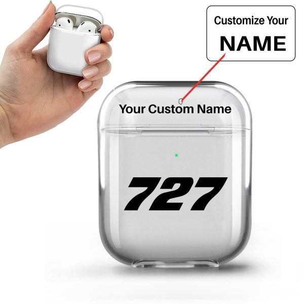 727 Flat Text Designed Transparent Earphone AirPods Cases Online Hot Sale