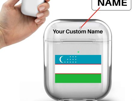 Uzbekistan Flag Designed Transparent Earphone AirPods Cases Fashion