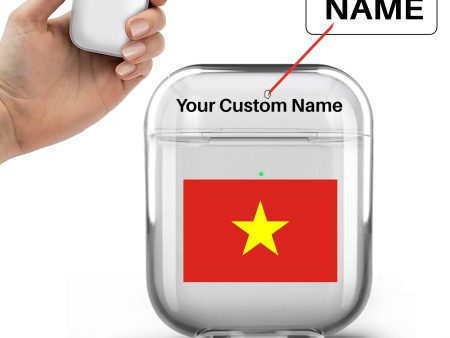 vietnam Flag Designed Transparent Earphone AirPods Cases Supply