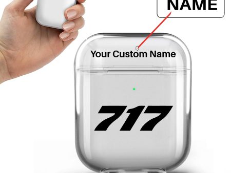 717 Flat Text Designed Transparent Earphone AirPods Cases Online