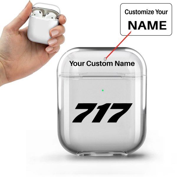 717 Flat Text Designed Transparent Earphone AirPods Cases Online