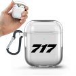 717 Flat Text Designed Transparent Earphone AirPods Cases Online