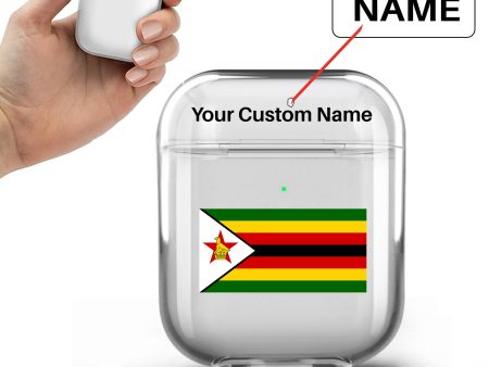 Zimbabwe Flag Designed Transparent Earphone AirPods Cases Hot on Sale