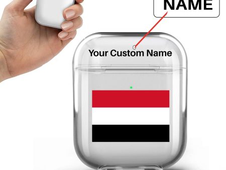 Yemen Flag Designed Transparent Earphone AirPods Cases Supply