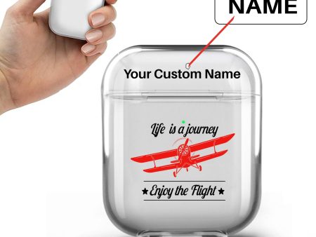 Life is a journey Enjoy the Flight Designed Transparent Earphone AirPods Cases Fashion