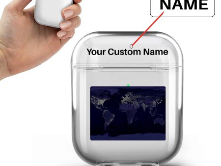 World Map From Space Designed Transparent Earphone AirPods Cases Online Hot Sale