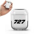 727 Flat Text Designed Transparent Earphone AirPods Cases Online Hot Sale