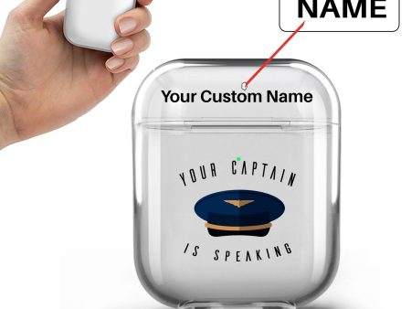 Your Captain Is Speaking Designed Transparent Earphone AirPods Cases Hot on Sale