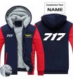 717 Flat Text Designed Zipped Sweatshirts Online