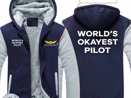 World s Okayest Pilot Designed Zipped Sweatshirts Online Hot Sale