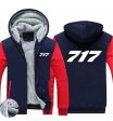 717 Flat Text Designed Zipped Sweatshirts Online