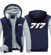 717 Flat Text Designed Zipped Sweatshirts Online