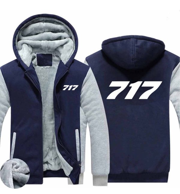 717 Flat Text Designed Zipped Sweatshirts Online